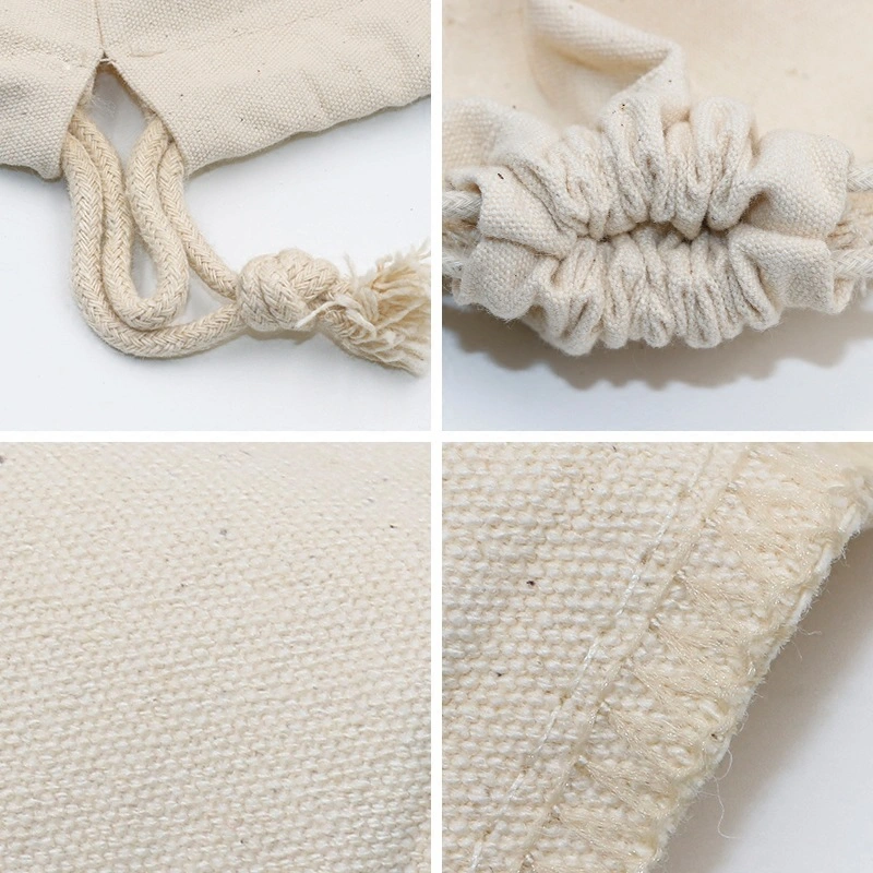 High Quality 100% Natural Gold Cotton Pouch Muslin Drawstring Bag