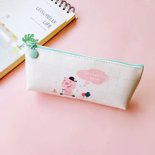 PU Animal Series Pencil Case Zipper Flat Bag for Student and Promotions Use