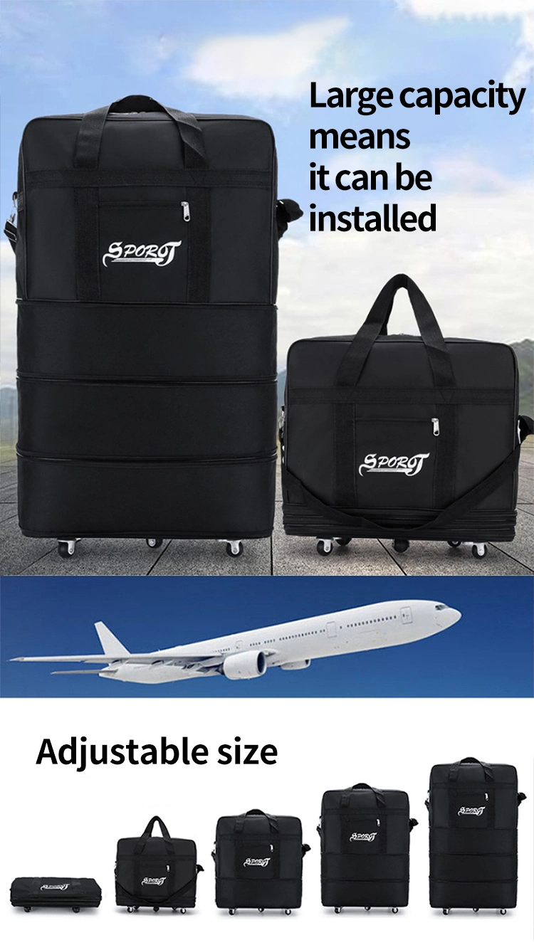 Women&prime;s Trolley Backpack Carry on Hand Luggage Bag Travel Bag with Wheels Large Capacity Duffle Bags Laptop Luggage