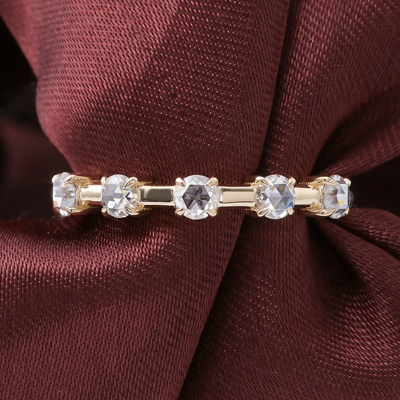 Provence Custom Fashion Jewelry 10K Yellow Gold Swim Ring Small Moissanite Diamond Wedding Engagement Ring Women Jewelry Gifts
