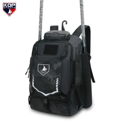 Black Camo Baseball Bat Bag Backpack