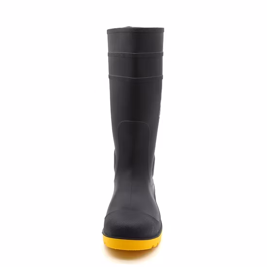 CE Verified Anti Slip Waterproof Oil Acid Alkali Resistant Steel Toe Puncture Proof Antistatic Men PPE Protective Construction PVC Safety Rain Boots